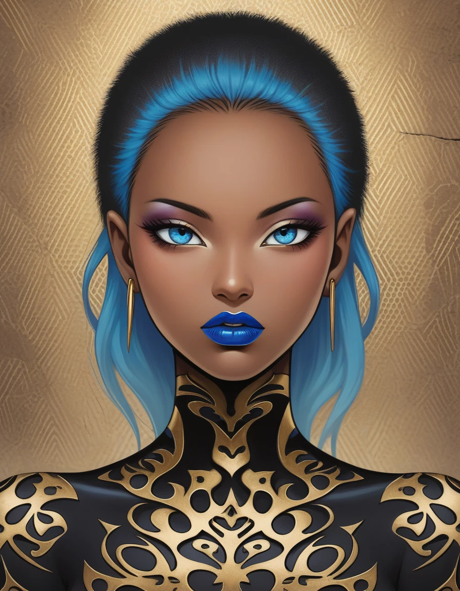 A photorealistic portrait of Skin Diamond, beautiful detailed eyes, beautiful detailed lips, extremely detailed face and skin, long eyelashes, elegant expression, perfect skin texture, intricate jewelry, dark moody lighting, cinematic composition, dramatic chiaroscuro lighting, rich color palette, masterpiece, best quality, 8k, ultra-detailed, realistic, photo-realistic