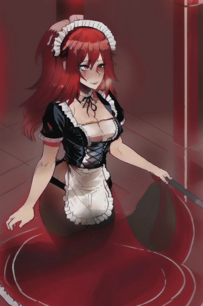 masterpiece, Highest quality,High resolution,Dorothy, Redhead,Red eyes, Have,dress,Braiding, black dress, View your viewers,
