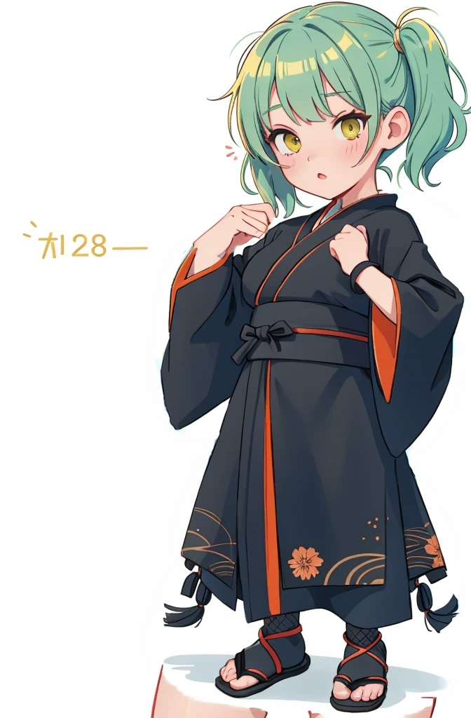 (black kimono), (black and orange Japanese kimono), ninja outfit, stealth getup, fishnet stockings, arm wraps, Japanese festival dress, large breasts