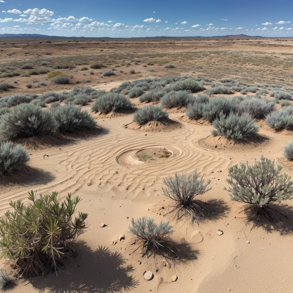 Image of a crystal clear spring emerging from the sandy soil of the Cerrado, surrounded by typical vegetation such as grasses and low shrubs, With the blue sky in the background.