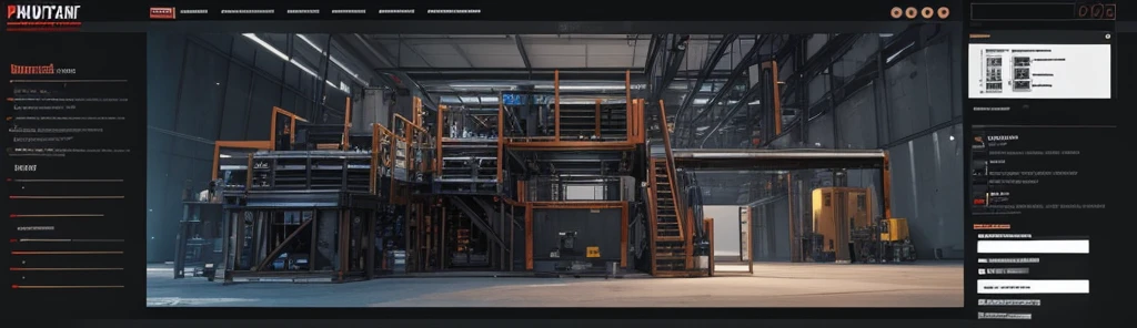 make me a cover image for my website, I want to see industrial mechanical parts, manufacturing plans