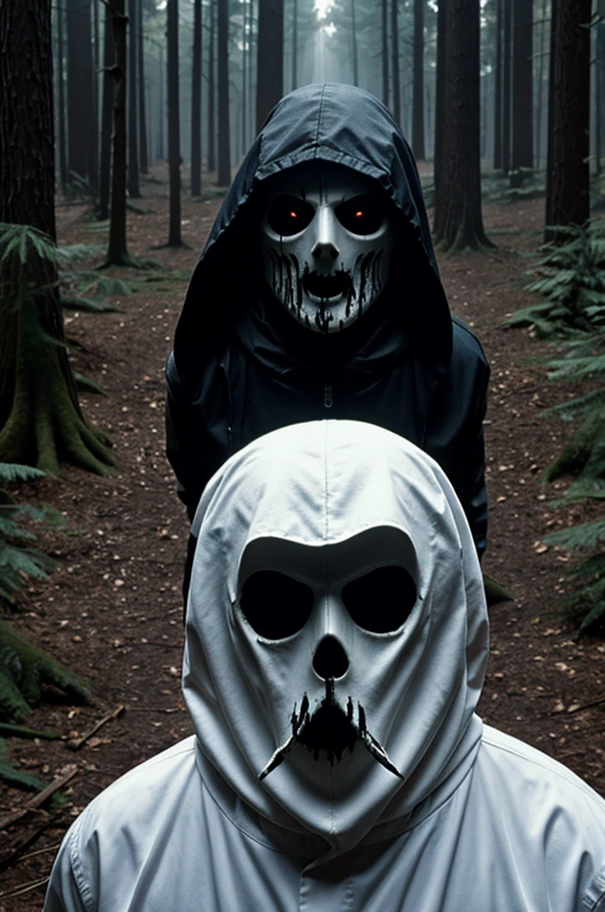 Ghostface from the movie scream, In a forest 