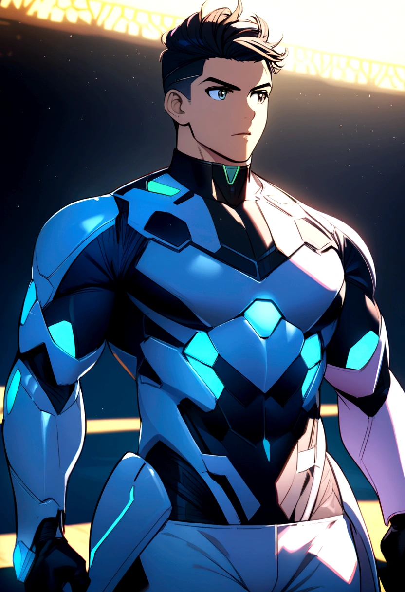 Cristiano Ronaldo look like anime, futuristic, thick boy