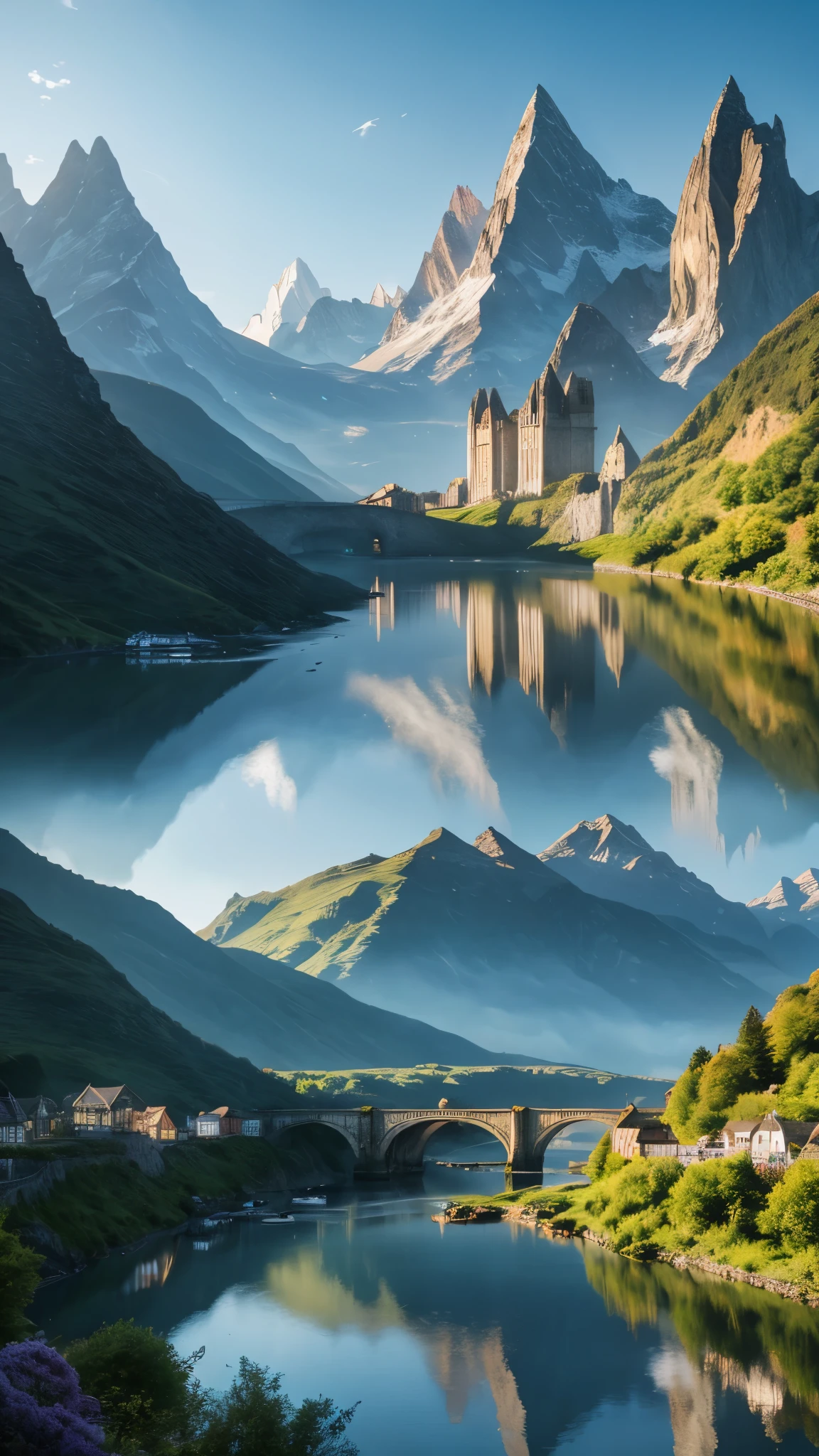 Future City, Fantasy, 23rd century, England, Mountain々