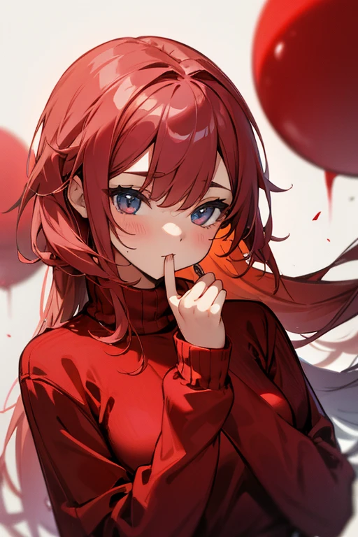 Pretty red sweater girl 