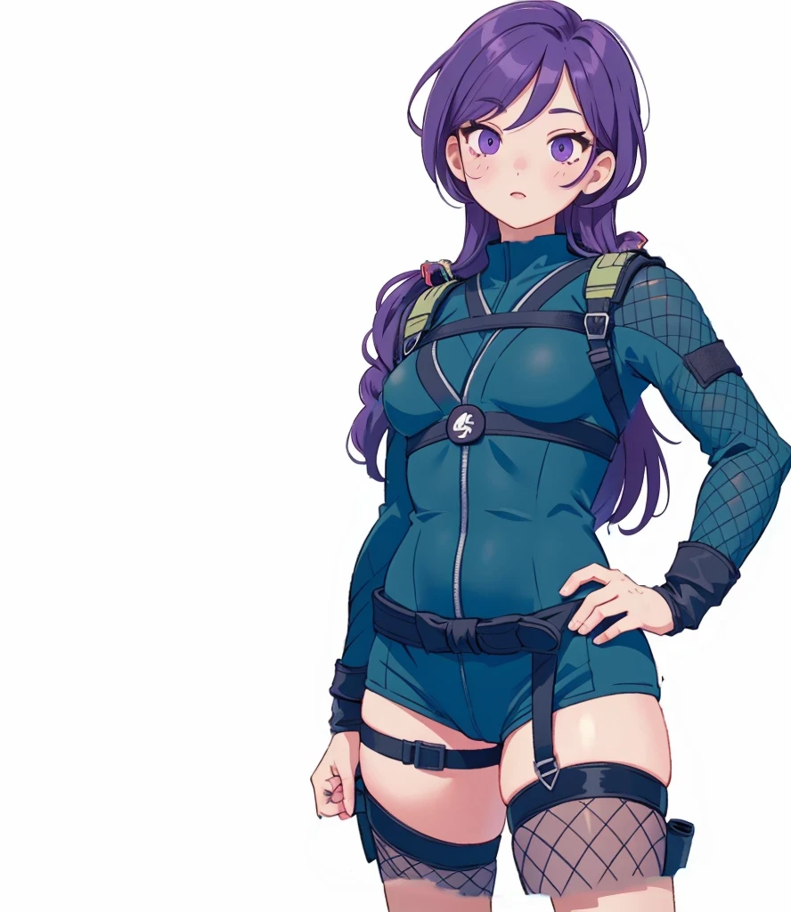 (black ninja outfit), (black and teal Japanese ninja), stealth getup, fishnet stockings