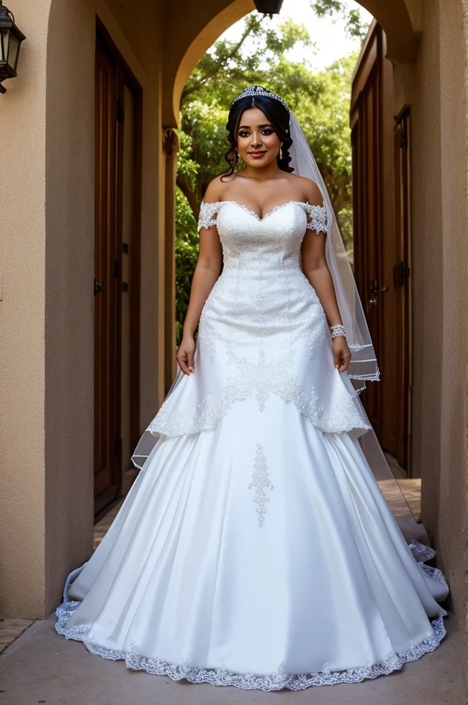 Karely Ruiz dressed as a bride