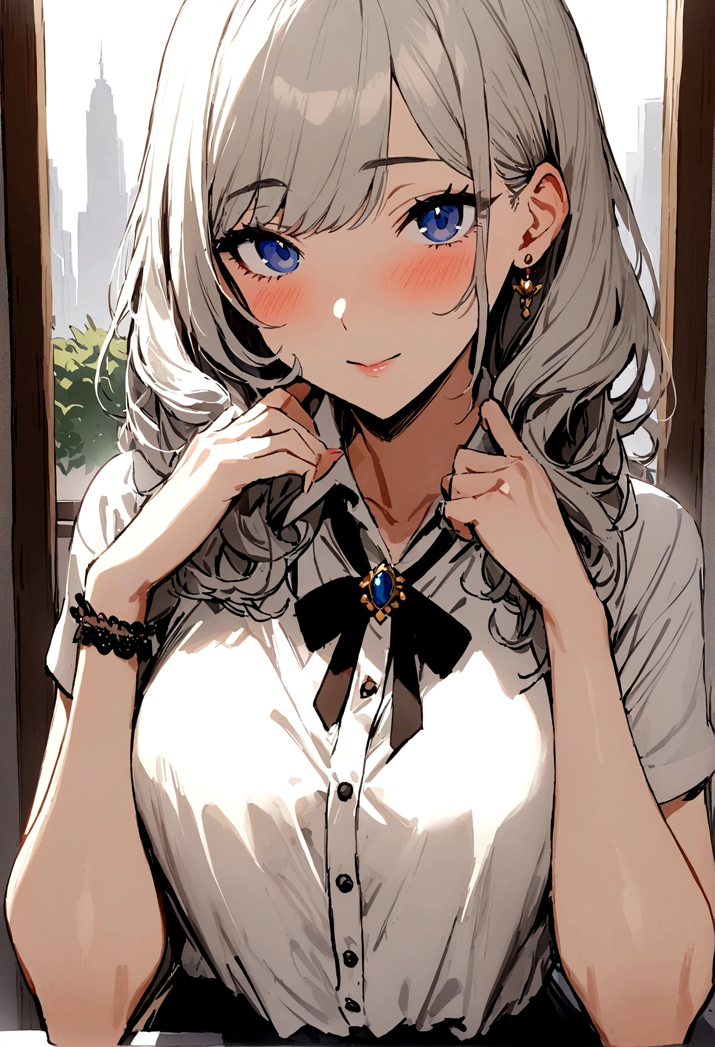 masterpiece, Highest quality,One girl,High resolution,rich,takarada rich,,shirt,bangs, Short sleeve,