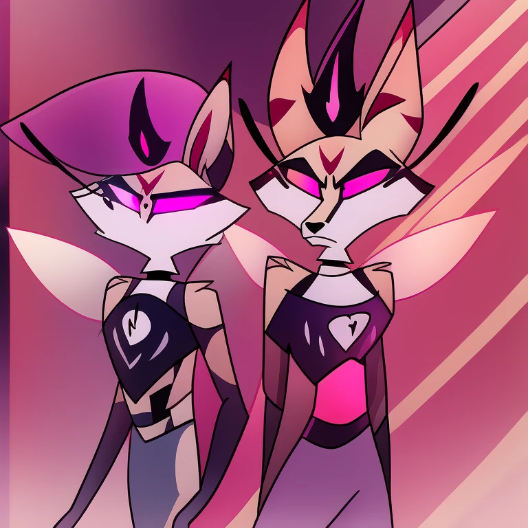 (masterpiece, best quality:1.2), Queen Bee and two Vortex male hellhounds, a couple of male bodyguards, wolves, furry, helluva boss, hypnotized with glowing purple eyes, angry serious face, wearing futuristic armor, using a Pulse Rifle, Energy Rifle, Futuristic assault rifle, guarding the door of a luxury room background