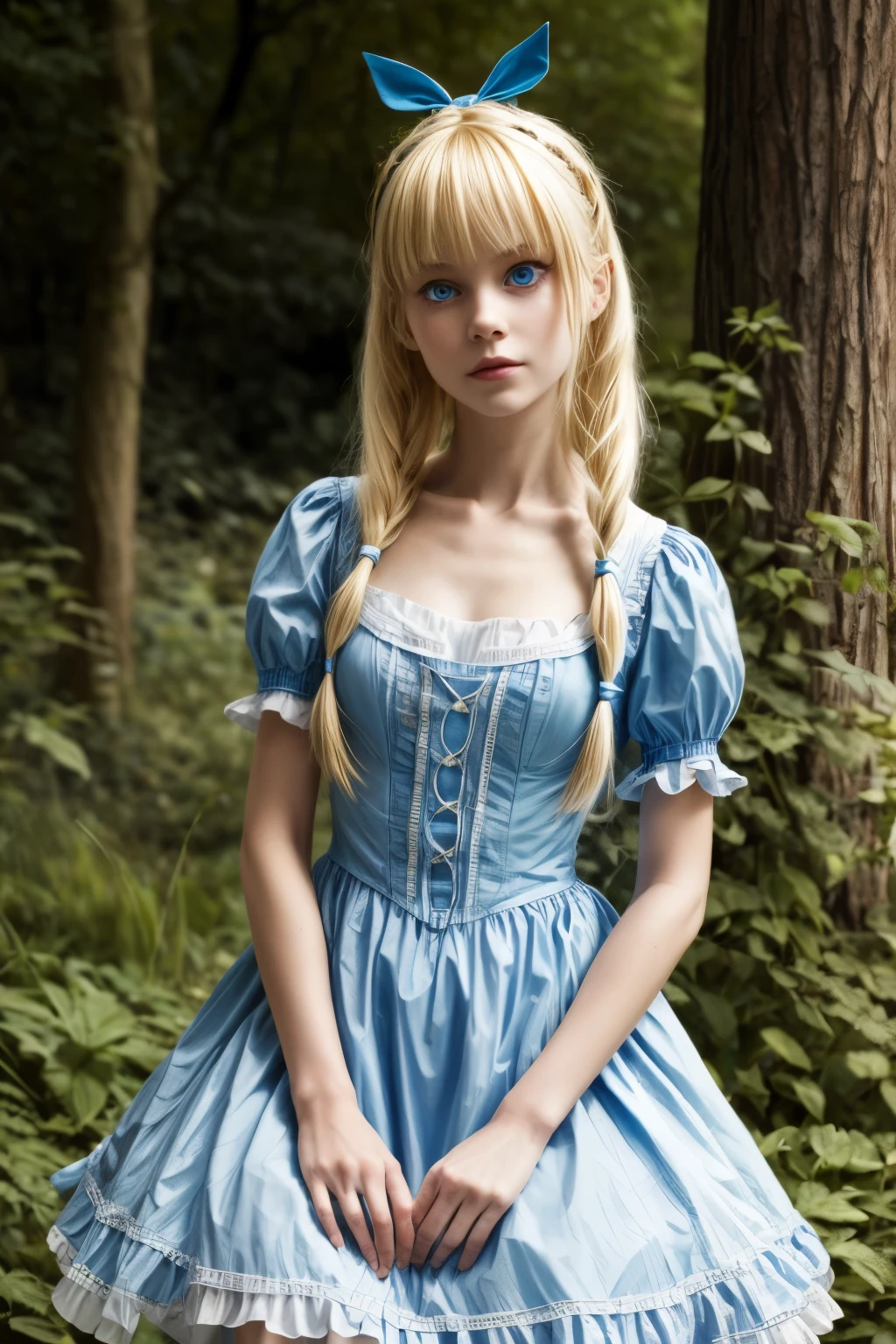Alice in Wonderland, blonde hair blu eyes