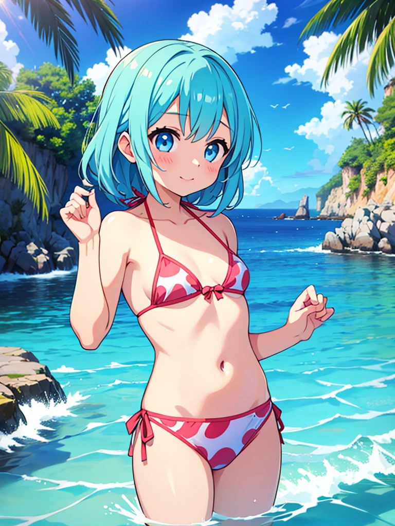 bikini、Ocean、Water Play、girl、girlらしいポーズ