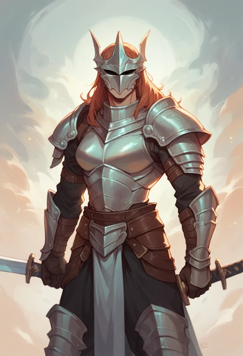 Woman with deaconic armor and sword of fire