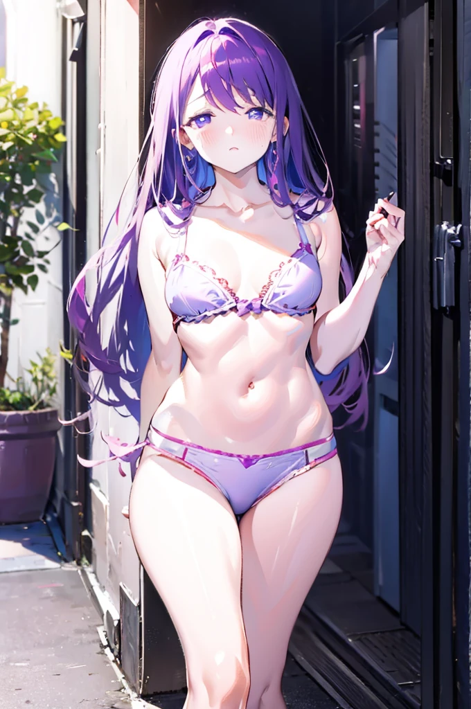 Small breasts、Light purple hair、Semi-long hair、Pale purple eyes、、Looks like she&#39;s about to cum、Glamorous expression、Blushing、Random underwear appearance、Cute underwear、Undressing、、Bedroom、On the bed、M-shaped legs、Random pose,Show your pants、Light purple hair、Semi-long hair、Pale purple eyes、night、night、Not wearing a bra、、Blushing、lipstick、Perfect hands、Detailed hands、Bedroom、On the bed、hand bra
