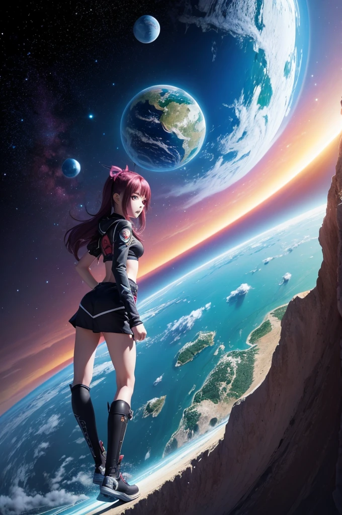 A planet earth, com rosto feliz, cartoon style and around various anime and game accessories
