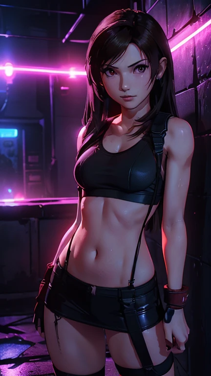 Tifa Lockhart, marrom_Hair, (sweatpants, malhar: 1.7), (dingy gym: 1.3), (gym shirt: 1.3), intrincado, master part, melhor qualidade, altamente detalhado, brown hair, (ACTION SCENE), dreamlike art, Sardas, nostalgia, sexy, assymetrical_Hair, Absurdos, cabelo enorme, messy hair, 1girl, quadris largos, Messy_Hair, grosso_Sobrancelhas, sobrancelhas castanhas, grosso_lips, Longas_Hair, Head_inclinar, profundidade de campo, dynamic pose, Dramatic angle, Motor irreal, 8k, altamente detalhado, fotografia, fotorrealista, hiper-realista, Cinematic lighting, cinematic composition, beautiful lighting, Sharp, Detalhes, HDR, 4k, --auto --s2