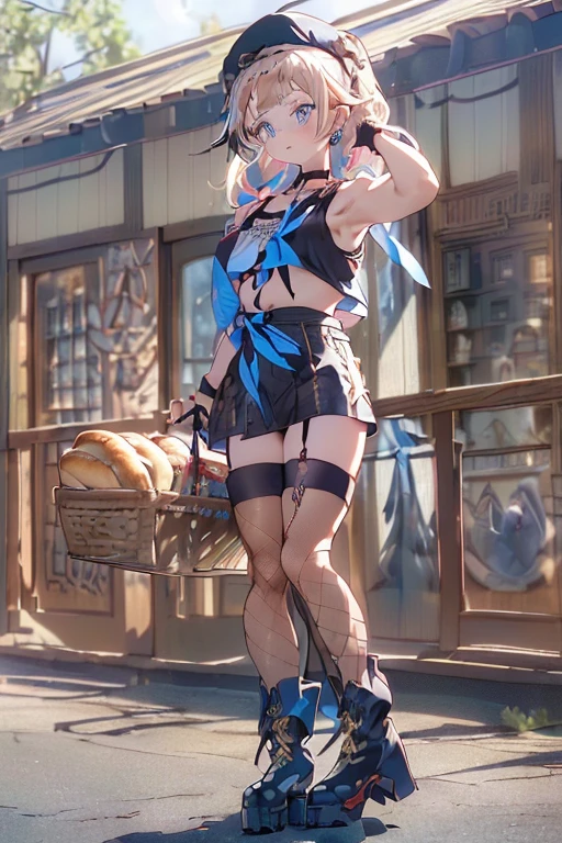 (Ultra-detailed, photorealistic, best quality, 4k,8k, highres, masterpiece:1.3), Featured is a 35-year-old Russian fashion model, ((who embodies the essence of mature allure, sophistication, and sex appeal)), (((She boasts a statuesque height, complemented by an hourglass figure, a waist, elongated, toned legs, an ample, peachy derrière, a flat abdomen, and well-sculpted muscles, epitomizing the quintessential supermodel physique))), (She is adorned with platinum blonde hair), (striking blue eyes), ((and sun-kissed skin)), enhanced by vibrant, expressive makeup, (((Her perfectly round and perky breasts are of an impressive E cup size))), Often characterized as a trophy wife or a bimbo, (((she exhibits an exquisite outfit which includes a 'Neon-Trimmed Tweed Suit', a reinvention of Chanel's iconic tweed suit. This outfit features a form-fitting, dark metallic tweed jacket with vibrant neon trims. The collar and cuffs are highlighted with an additional layer of neon detailing. The jacket is paired with a matching mini skirt, offering a modern, youthful twist. She also wears 'Neon-Trimmed High Heels', a 'Metallic Statement Necklace', a 'Gemstone-Encrusted Bracelet', and a 'Designer Leather Handbag'))), (The sleek, form-fitting tweed suit in a dark, metallic obsidian color presents a striking contrast against her sun-kissed skin), She is portrayed posing provocatively in her outfit, (exceptionally detailed:1.3),, super finely detailed hands, ultra finely detailed fingers(((ten fingers))), (strutting confidently), (full body showcase), (show full body), (no logos in the background), (no logo).