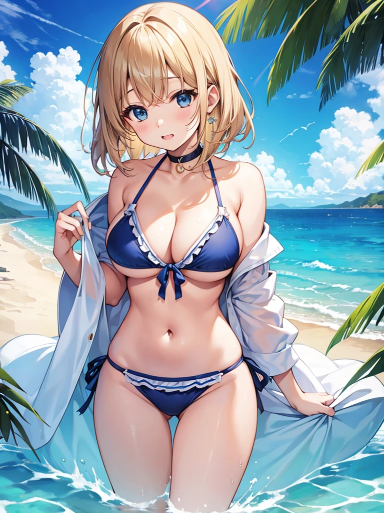 bikini、Ocean、Water Play、girl、S-word、Big Breasts