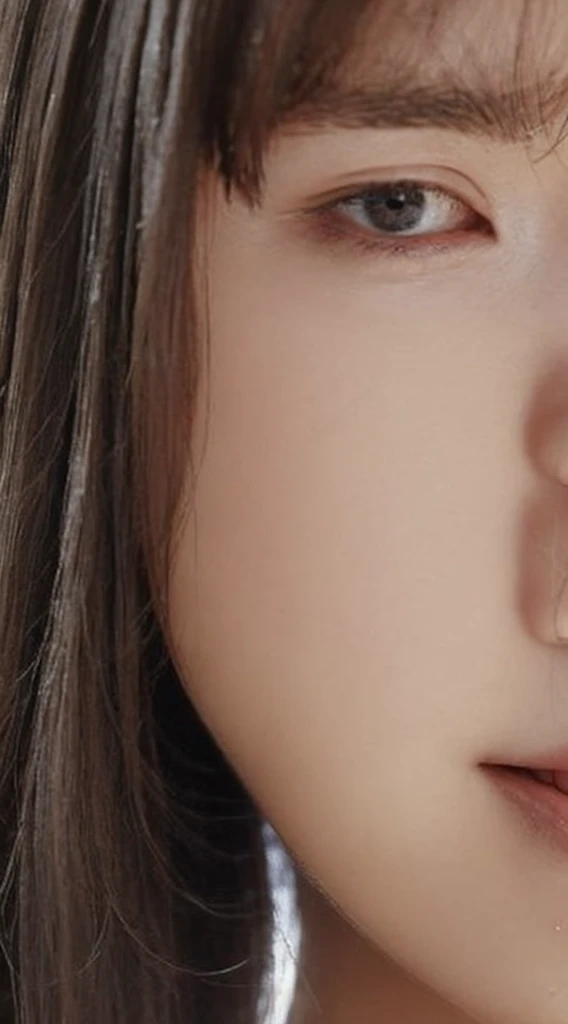 ((Highest quality, 8K, masterpiece: 1.3)), sharp: 1.2, Perfect Body Beauty: 1.4, Slim Abs: 1.2, ((Layered Hairstyles, Big Breasts: 1.2)), (濡れた White Button Long Shirt: 1.1), (nude: 1.2), Face close-up: 1.5, Highly detailed face and skin texture, Beautiful Eyes, double eyelid, Side view of the camera