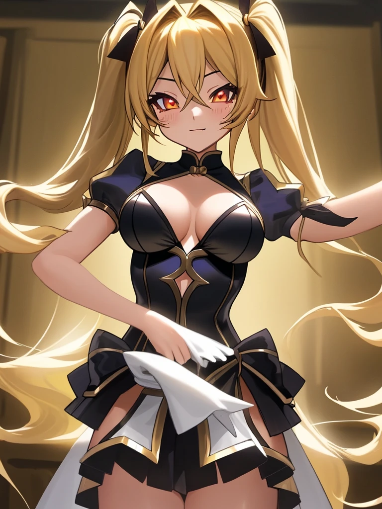 Golden Darkness、Yami、Blonde twin tails、Black battle dresmall breasts、beautiful girl