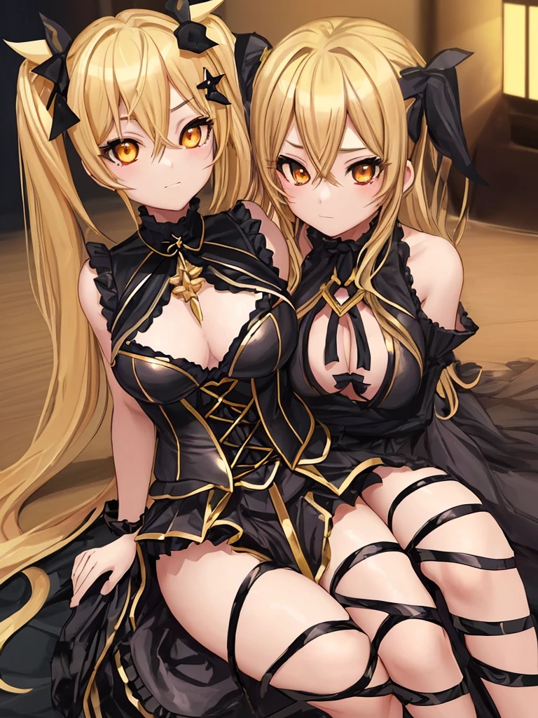 Golden Darkness、Yami、Blonde twin tails、Black battle dresmall breasts、beautiful girl