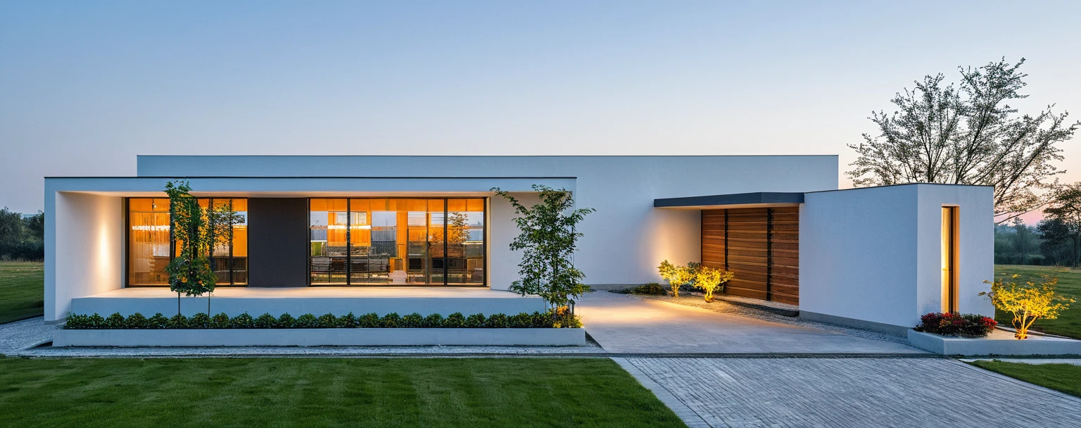 The modern gate features a sleek and minimalist design, sky, cloud, (daylight:1.1)
