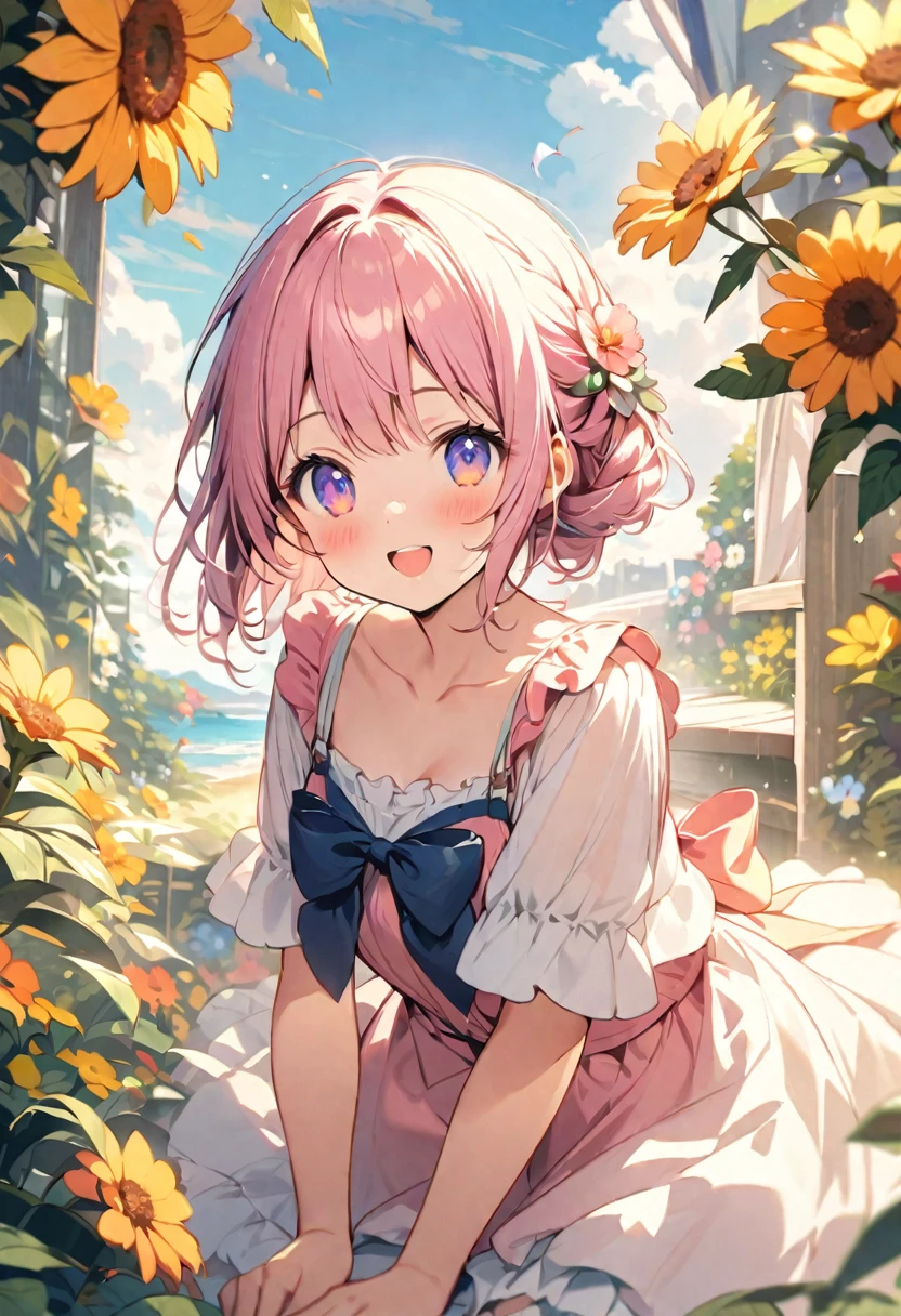 Highest quality、High resolution、Detailed Background、Beautiful face in every detail、Detailed facial expressions、Teenage beauty、Highly detailed face、Cute hair colour、Cute hairstyle、Perfect body line、Do cute things、A big smile、A fun atmosphere、
Like a flower that blooms in summer、The girl's smile is shining、Hair swaying in the sea breeze、Enveloped in the sun、Running under the blue sky、Freedom of mind and body、
Reflected in your shining eyes、The world looks new again、In this dreamy season、The time I spend with you、More comfortable than anything、More than anything, it's adorable、As time passes slowly, memories between the two of us are engraved into our memory.、forever、Girl,、Enjoy the summer、And add color to this heart forever、very beautiful