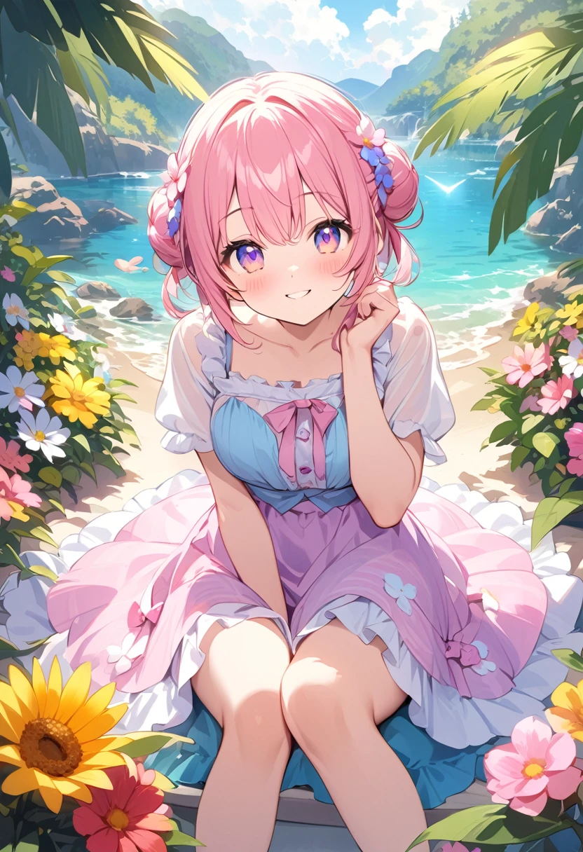 Highest quality、High resolution、Detailed Background、Beautiful face in every detail、Detailed facial expressions、Teenage beauty、Highly detailed face、Cute hair colour、Cute hairstyle、Perfect body line、Do cute things、A big smile、A fun atmosphere、
Like a flower that blooms in summer、The girl's smile is shining、Hair swaying in the sea breeze、Enveloped in the sun、Running under the blue sky、Freedom of mind and body、
Reflected in your shining eyes、The world looks new again、In this dreamy season、The time I spend with you、More comfortable than anything、More than anything, it's adorable、As time passes slowly, memories between the two of us are engraved into our memory.、forever、Girl,、Enjoy the summer、And add color to this heart forever、very beautiful