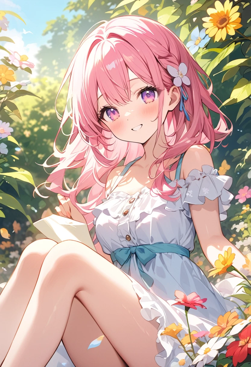 Highest quality、High resolution、Detailed Background、Beautiful face in every detail、Detailed facial expressions、Teenage beauty、Highly detailed face、Cute hair colour、Cute hairstyle、Perfect body line、Do cute things、A big smile、A fun atmosphere、
Like a flower that blooms in summer、The girl's smile is shining、Hair swaying in the sea breeze、Enveloped in the sun、Running under the blue sky、Freedom of mind and body、
Reflected in your shining eyes、The world looks new again、In this dreamy season、The time I spend with you、More comfortable than anything、More than anything, it's adorable、As time passes slowly, memories between the two of us are engraved into our memory.、forever、Girl,、Enjoy the summer、And add color to this heart forever、very beautiful