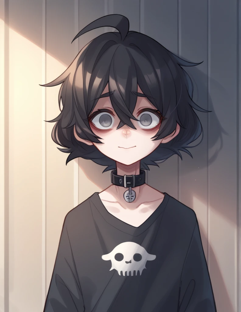 1 girl, alone, ppka, black fur, short hair, messy fur, Ahoge, parts, parts all over the body, grey eyes, empty eyes, blind, nervous, Slight smile, cute look,
Lencería, lenceria de vaca, medias de vaca, medias ajustadas, orejas de vaca, collar de cencerro,
human skin, soft skin, pale skin,