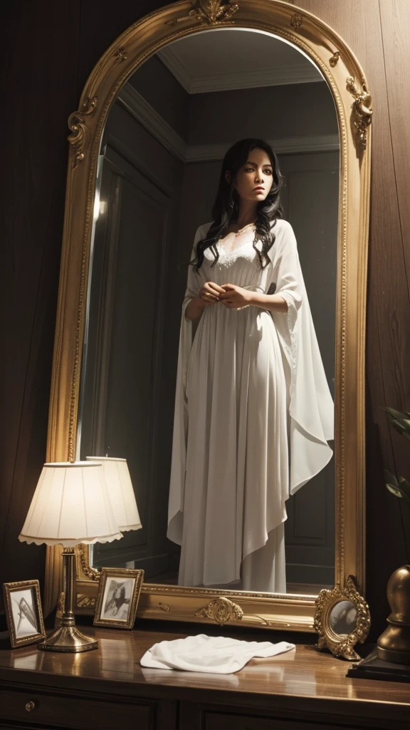 Mirror that holds a ghost if a vengeful and dark woman