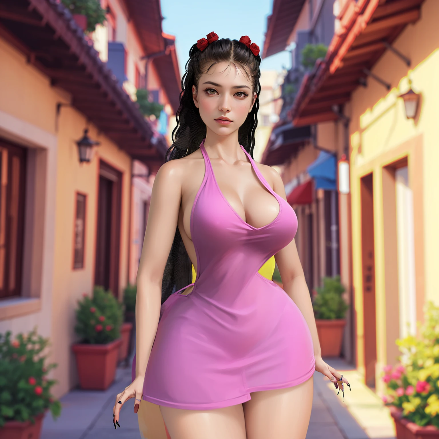 8k ultra realistic cg, Masterpiece, ((ultra detailed background, delicate pattern, intricate detail)), Best Quality, intricate details, chromatic aberration, 1 girl, wide, Golden hair, messy hair, red reflections, hair over one eye, sharp eyes, choker, brick wall, graffiti, dim lighting, alley, oversized shirt,off the shoulder, see through white shirt, Masterpiece, Best Quality