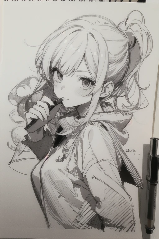 pen_sketch_style, 1girl, solo, ink, sketch,
