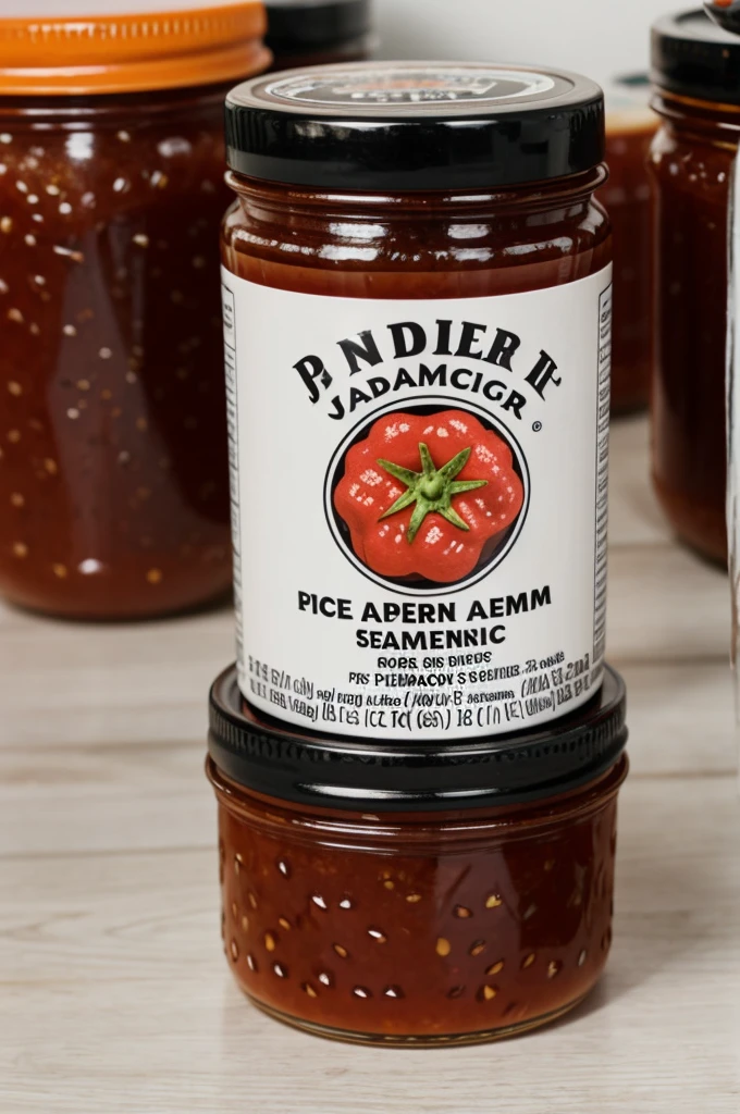 Pepper jam label that highlights that it has no chemicals
