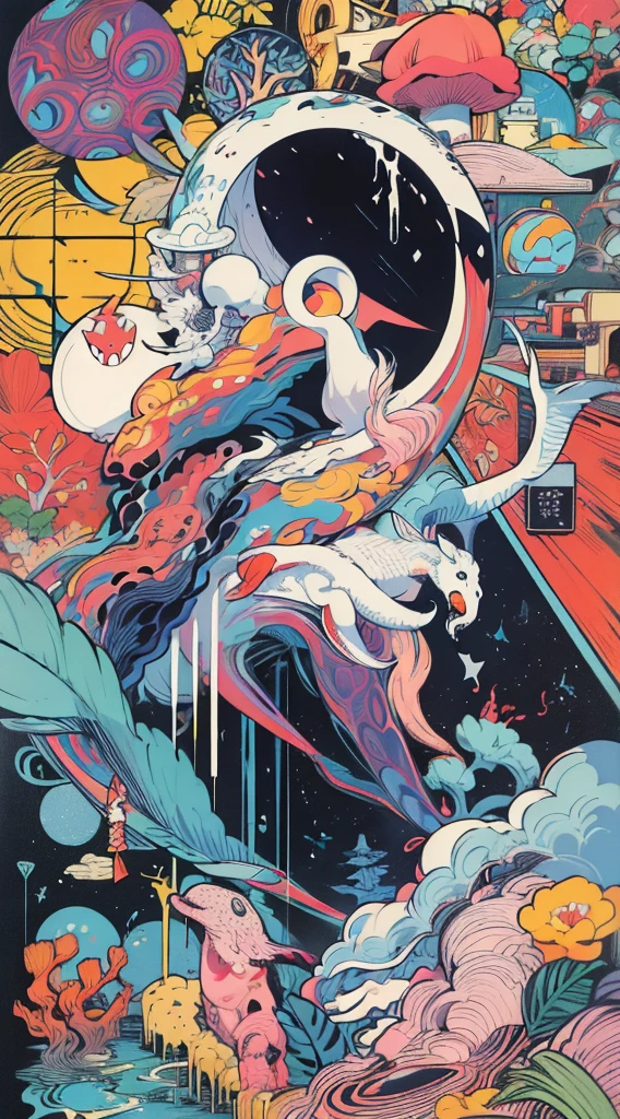 bodysuit 1960’s jugendstil psychedelic marblng pattern fantasy artwork by Gray Morrow and darren grealish (mushrooms, botanics)