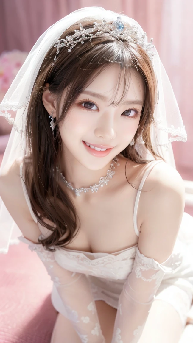 (Highest quality、Tabletop、8K、Best image quality、Award-winning works)、One beautiful bride、(alone:1.1)、(The most extravagant and gorgeous huge pure white wedding dress:1.1)、(Perfect Wedding Lace:1.2)、(The most gorgeous and luxurious giant tiara:1.1)、(The most extravagant and luxurious giant necklace:1.1)、あなたの最高の笑顔で私をplease look、The finest jewellery decoration、Perfect Makeup、Long eyelashes、Ultra HD Shining Eyes、Ultra HD Hair、Ultra-high resolution glossy lips、Ultra High Resolution Perfect Teeth、Super high resolution beautiful face、(Accurate anatomy:1.1)、Very bright and beautiful skin、very bright and vivid、Perfect beautiful bridal hairstyles、(Front facing body:1.1)、(Solid pink background:1.2)、Cleavage、nude、(The 肖像画 was taken from above the lying body: 1.3)、(( M-shaped legs spread, please look )))), (Show me your legs spread wide: 1.5), Real nipples, real open, (女性のマンコ汁がカメラにsquirtしている:1.2), Beautiful 20 year old Japanese girl, Stimulating the clitoris, masturbating and fingering, orgasm, Detailed facial features,(Front view), (squirt from pussy:1.2), (squirt:1.2), Remove the shoulder straps to expose your chest, (Showing realistic beautiful nipples:1.5)


