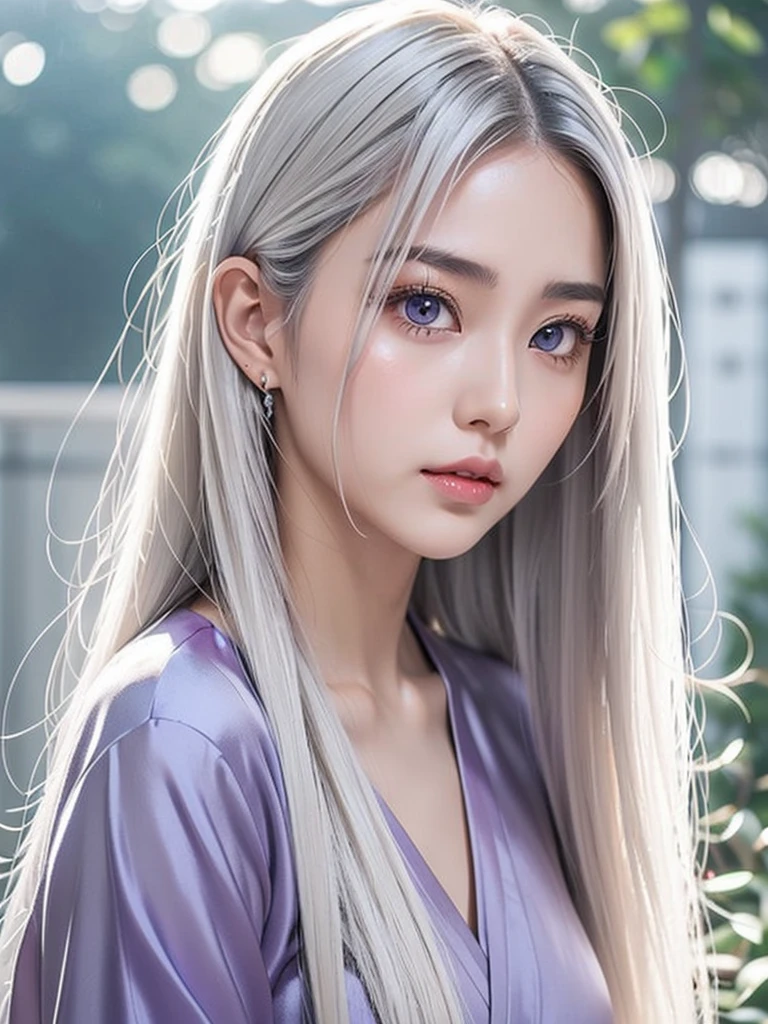 Beautiful Japanese Girl　Wet grey eyes　Right Body　(whole body:1.5) (Platinum blonde thinning hair 1.5)　Fine and intricate hair　Super Long Straight Silk Hair　Asymmetrical Bangla-style beautiful eyes　Wet grey eyes　Purple Sky　devil&#39;wing　(Simple red dress:1.5)　Open shoulder　mini skirt　Detailed and perfect collarbone　Fair skin and beautiful breasts　Detailed and beautiful thighs　Smooth and soft skin、Shining Face、Bright makeup、Pale pink lips、Emerald Look、16-year-old girl、Full moon night　Seaside town　Clear focus、Smoothness、aesthetics、Professional Lighting