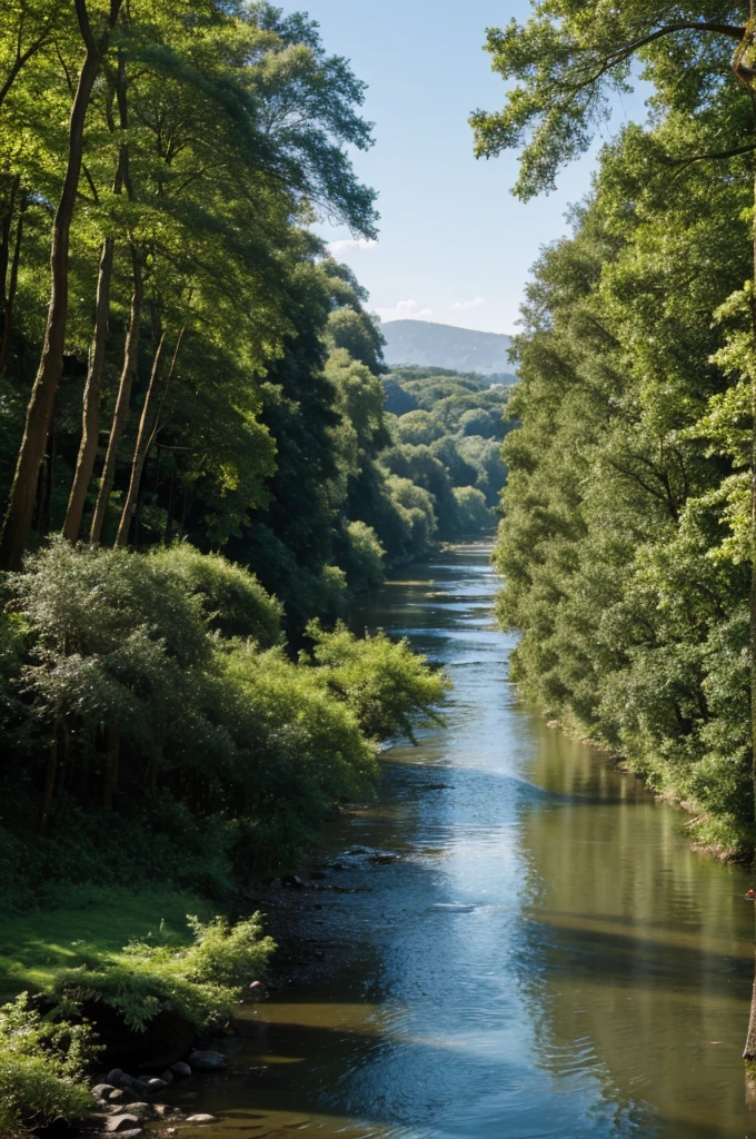 A river looking to the right side 