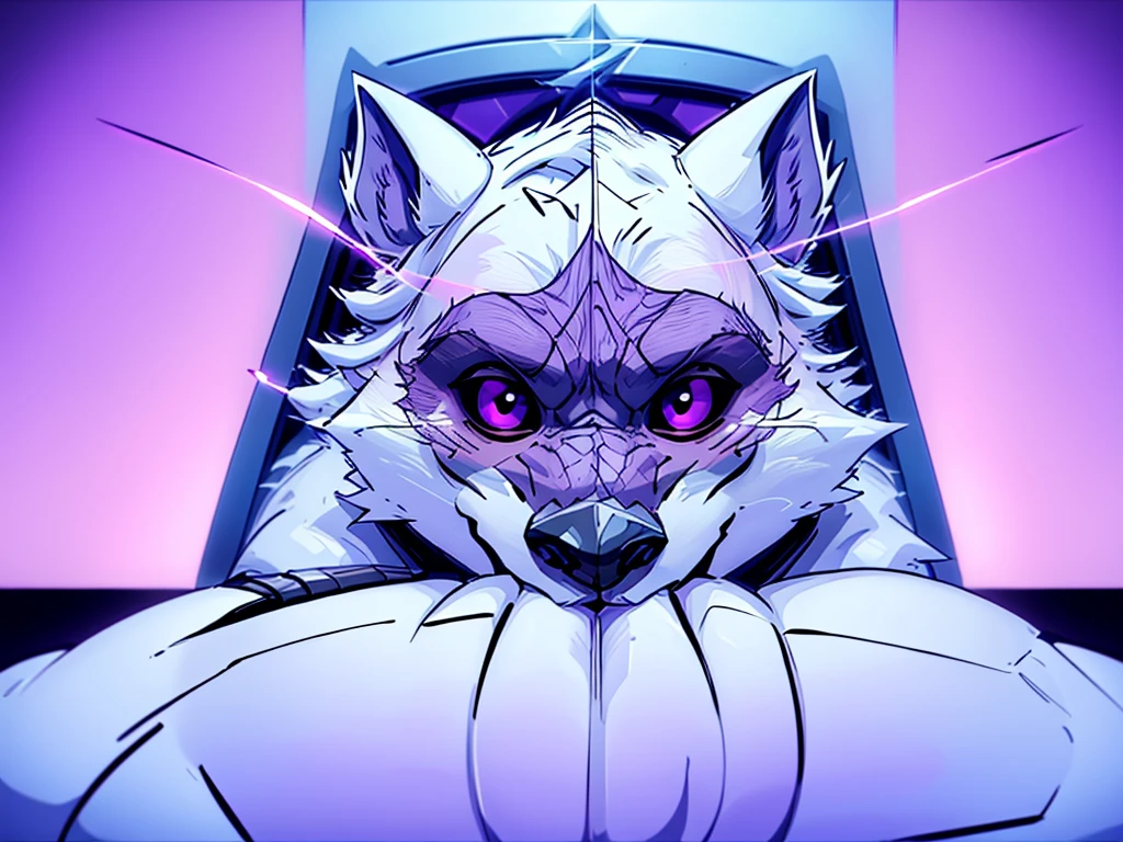 "Generate an image of a white koala with a purple nose,  using a computer, showcasing a cute and studious scene."