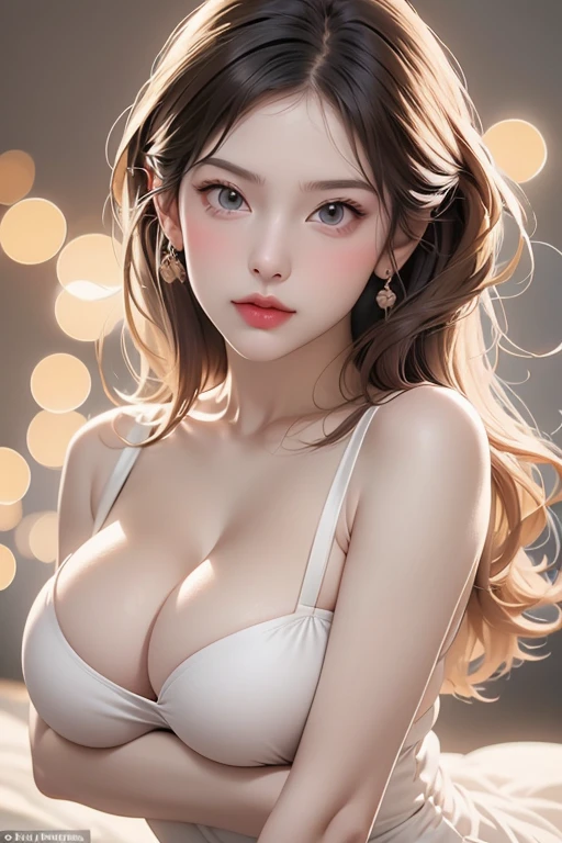 avatar, (((Full and soft breasts,)))(((Huge breasts))) (((Cleavage))) (Perfect curvy figure), schoolgirl,Optics, Animated Characters, stylized character, Animation style rendering, 3D stylization, Arnold Maya Rendering, Stylized 3d rendering, Rendering key shots, 3d characters, 3d characters, Stylized 3d rendering, 3d characters渲染, figure, 特写figure, Character pose, (main part:1.2) (Bokeh) (Better quality) (Delicate skin) (Detailed texture) (8K) (Clay) (light) (Lock focus
