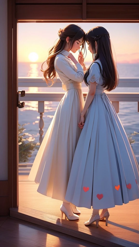 of course。Here is a part of a love story：
 
She stood on the windowsill、I was gazing into the distance。Her figure illuminated by the sunset、She looked like a beautiful woman in a painting。Her heart was trembling。She was thinking of him。My encounter with him was sudden.。彼のsmileに心を奪われ、She had fallen in love。
 
He couldn&#39;t forget her existence。Her kindness、smile、and強さに惹かれていた。Without her、His world seemed to fade。He was dying to see her.。and、I knew she felt the same way.。

 
The distance between the two of us is shrinking、Eventually they confessed their feelings to each other.。My love for you grows、They both sought each other。and、That love grows deeper、The bond grew stronger。
 
Their love is as beautiful as spring、It felt like a pleasant breeze。and、They pledged eternal love to each other。