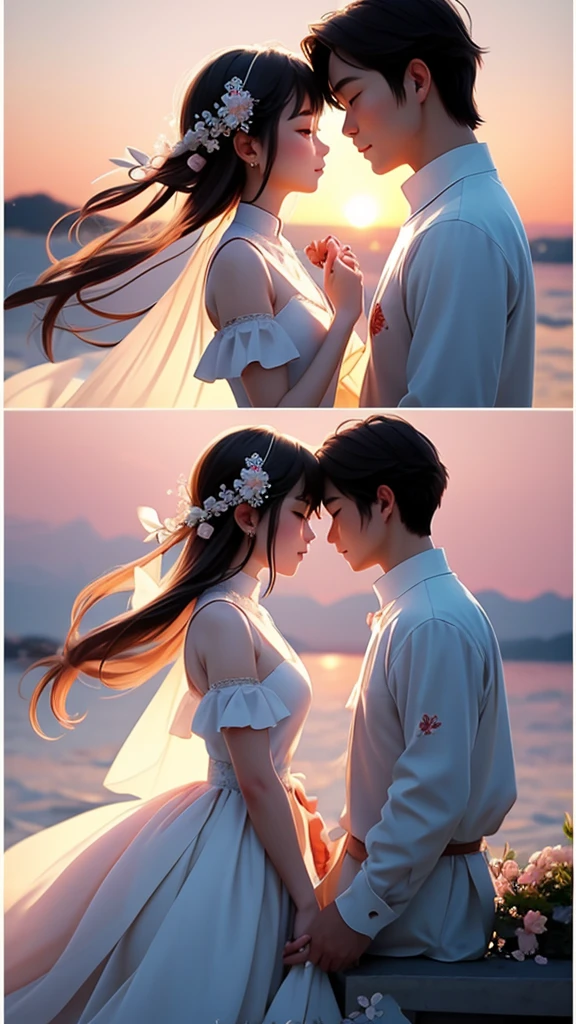 of course。Here is a part of a love story:
She stood on the windowsill、I was gazing into the distance。Her figure illuminated by the sunset、She looked like a beautiful woman in a painting。Her heart was trembling。She was thinking of him。My encounter with him was sudden.。彼のsmileに心を奪われ、She had fallen in love。
He couldn't forget her existence。Her kindness、smile、and強さに惹かれていた。Without her、His world seemed to fade。He was dying to see her.。and、I knew she felt the same way.。
The distance between the two of us is shrinking、Eventually they confessed their feelings to each other.。My love for you grows、They both sought each other。and、That love grows deeper、The bond grew stronger。
Their love is as beautiful as spring、It felt like a pleasant breeze。and、They pledged eternal love to each other。
