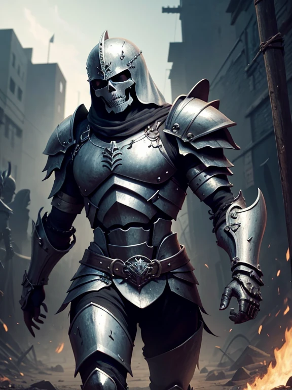 Warrior skeletons with metal armor