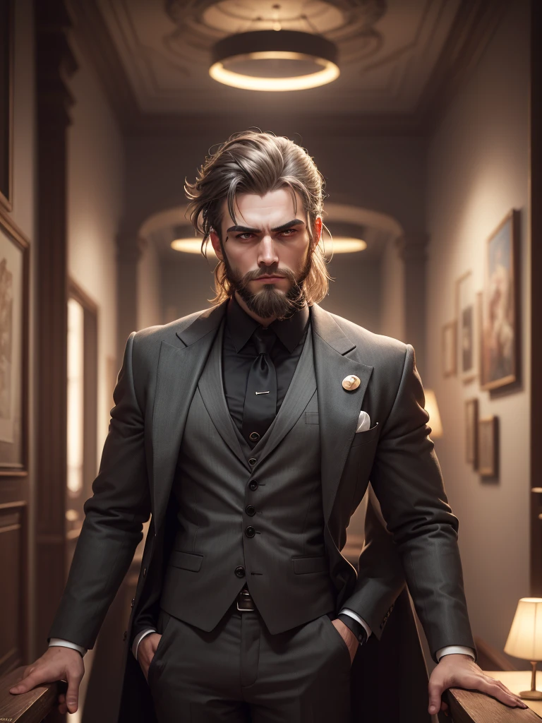 (An attractive man with perfect body with ashen hair and greeneyes with a serious and mysterious look)), ((one  men)), (((Wearing mafia costumes))), ((formal clothes)) ((mafia boss)), ((1920 costumes)), ((absurderes)), (work of art 1.3), (incredibily detailed), (high resolution:1.1), (highly detailed skin:1.4), (high quality lighting), (texture skin), (ultra HD), (64k), (studio lighting), (photorrealistic), (hyperrealisti), (symmetrical face), (engine unreal), (bokeh), (digitalização de high resolution), (professional photograpy), ((beautiful and stunning man)), ((short beard)), ((stoic)), ((olhar severo)) , ((symmetrical eyes)), (strong chin), (greeneyes), (ashen hair), (shorth hair), (1 men), (standing alone), (dark atmospher), (dynamic poses), (work of art,best qualityer) ,
