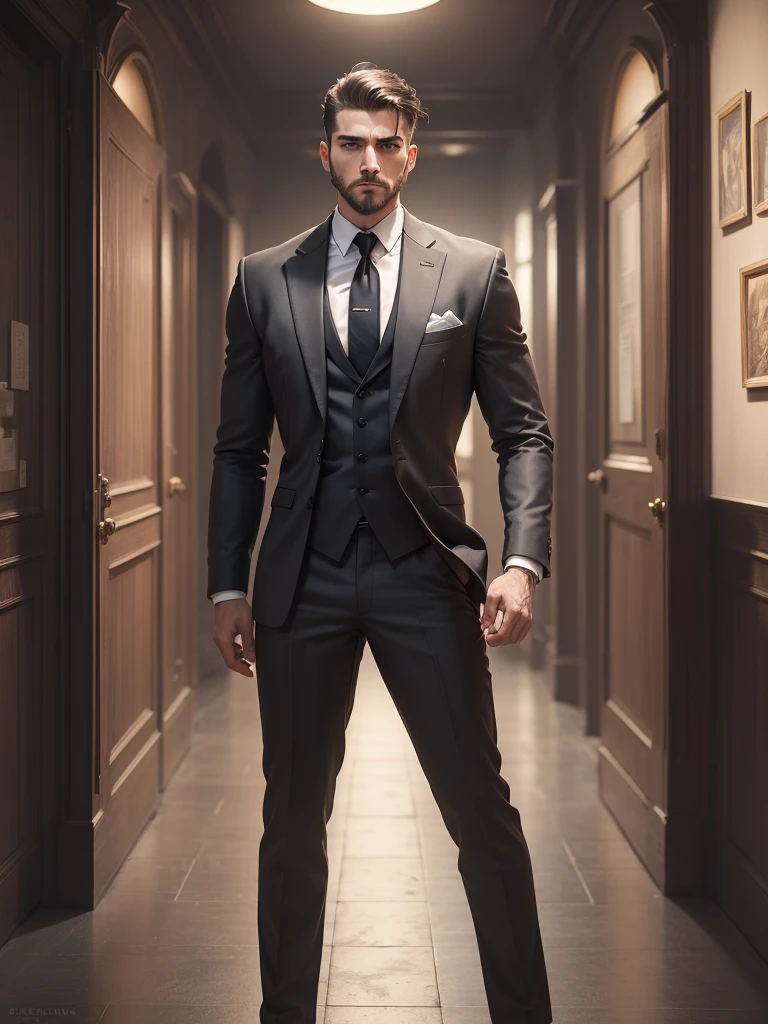 (An attractive man with perfect body with ashen hair and greeneyes with a serious and mysterious look)), ((one  men)), (((Wearing mafia costumes))), ((formal clothes)) ((mafia boss)), ((1920 costumes)), ((absurderes)), (work of art 1.3), (incredibily detailed), (high resolution:1.1), (highly detailed skin:1.4), (high quality lighting), (texture skin), (ultra HD), (64k), (studio lighting), (photorrealistic), (hyperrealisti), (symmetrical face), (engine unreal), (bokeh), (digitalização de high resolution), (professional photograpy), ((beautiful and stunning man)), ((short beard)), ((stoic)), ((olhar severo)) , ((symmetrical eyes)), (strong chin), (greeneyes), (ashen hair), (shorth hair), (1 men), (standing alone), (dark atmospher), (dynamic poses), (work of art,best qualityer) ,

