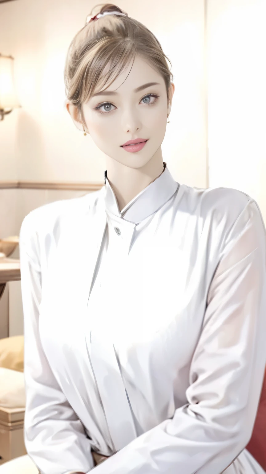 (Highest quality,4K,8K,High resolution,masterpiece:1.2),Super detailed,(Realistic,photoRealistic,photo-Realistic:1.37),Slutty Japanese Woman, Beautiful and delicate hazel eyes, Beautiful lip detail, She is wearing a dark red G-string and bra., Black Stockings, High heels, pose sensually for photographs, In a luxurious hotel room, With attractive lighting, Enchanting atmosphere, Sensual look, Excellent makeup, (short hair), (ponytail), (Neat bangs:1.4), Captivating Gaze, A confident and attractive demeanor, Vibrant colors, Smooth and flawless skin, Captivating aura, Captivating curves, Provocative pose, Elegantly decorated background, Sophisticated furniture, Soft Shadows, 魅惑的でEnchanting atmosphere.