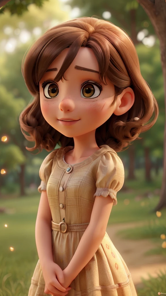 a romantic moment between two young girls holding hands and gazing at each other passionately in a field, with trees, a small brown dog, a light brown small dog, a small yellow dog, and a large gray dog surrounding them, highly detailed, photorealistic, beautiful lighting, vibrant colors, (best quality, 4k, 8k, highres, masterpiece:1.2), ultra-detailed, (realistic, photorealistic, photo-realistic:1.37), portratis, beautiful eyes, detailed lips, long eyelashes, elegant poses, natural setting, warm tones, soft focus, magical atmosphere