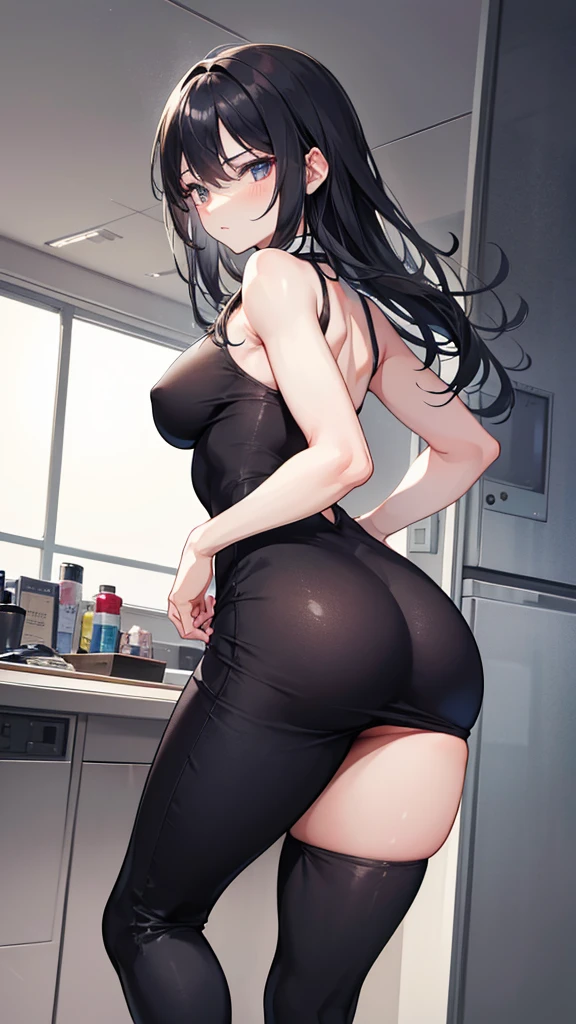 Guy. He is a handsome man, very disciplined and studious. He has a slim toned body and a thick rear, wears a cute tight dress, making his voluminous ass stand out. Black messy hair. High quality.