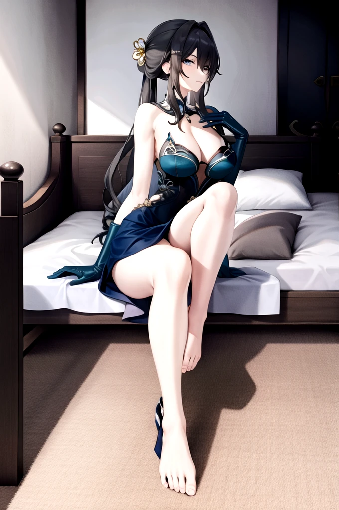 Korean girl, HD picture quality, sexy style, black silk oil shine, short top, long legs, shawl hair --auto --s2