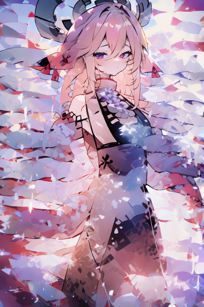 1 girl, (blonde), (demon wings), (no clothing)