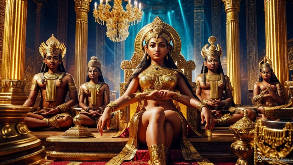 a gathering of different gods from various religions, hindu gods, buddhism gods, christian gods, greek mythology gods, ancient egyptian gods, displaying their divine powers, hyper realistic, intricate details, volumetric lighting, dramatic lighting, photorealistic, 8k, best quality, masterpiece, ultra-detailed, cinematic, grand scale, epic, majestic, awe-inspiring, powerful, mystical, ethereal, celestial, magnificent, grandiose, ornate, opulent, opulent details, fantastical, imaginative, mythological, dramatic, intense, vivid, vibrant colors, warm color palette